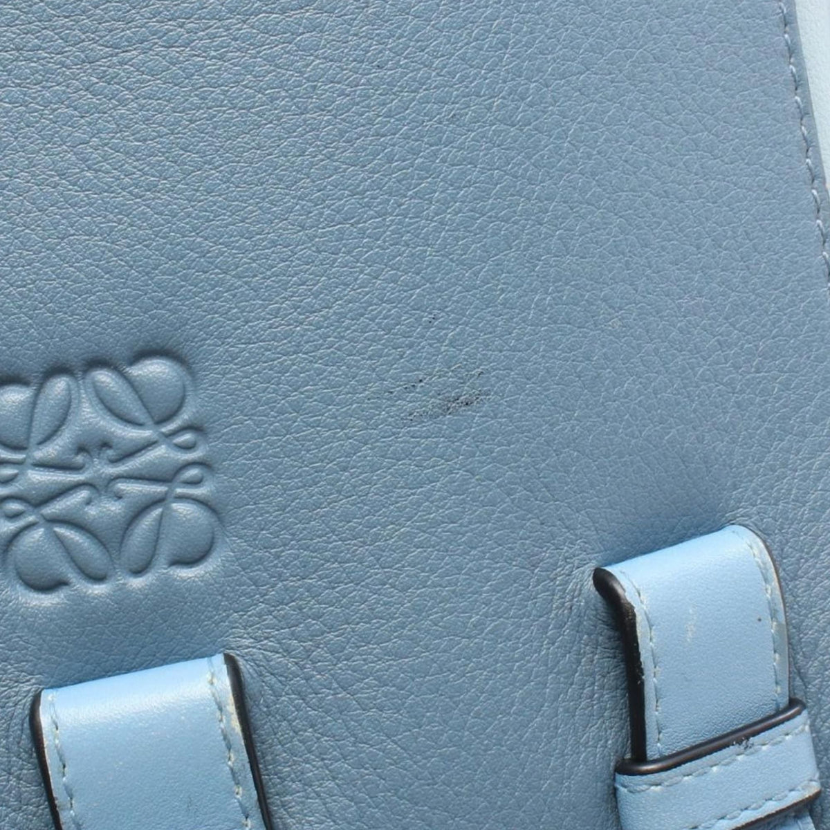 LOEWE Small Leather Hammock Satchel — Blue