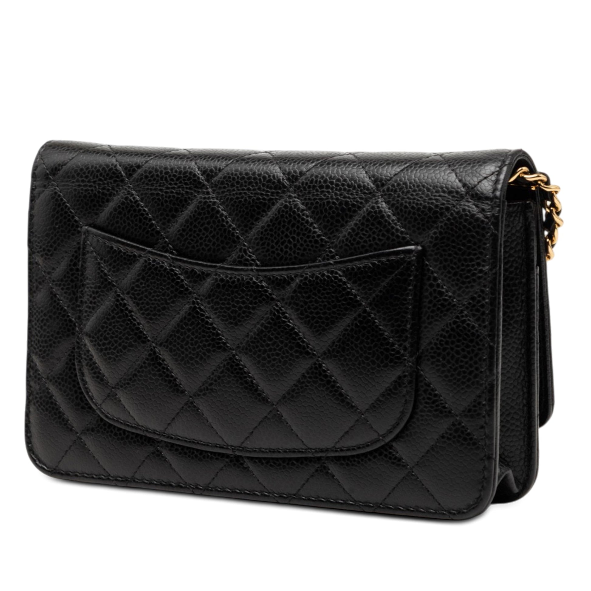 Chanel CC Quilted Caviar Wallet on Chain