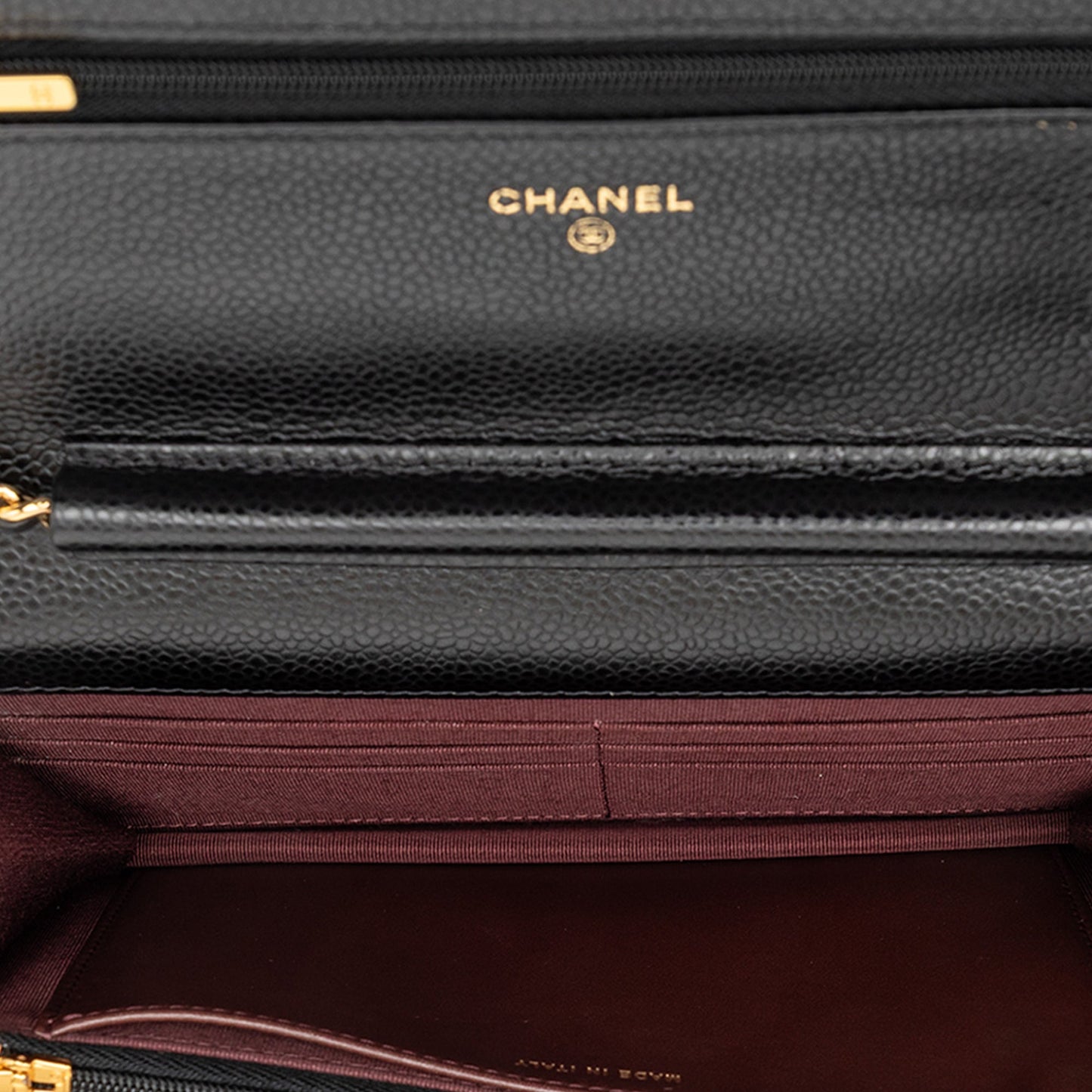 Chanel CC Quilted Caviar Wallet on Chain