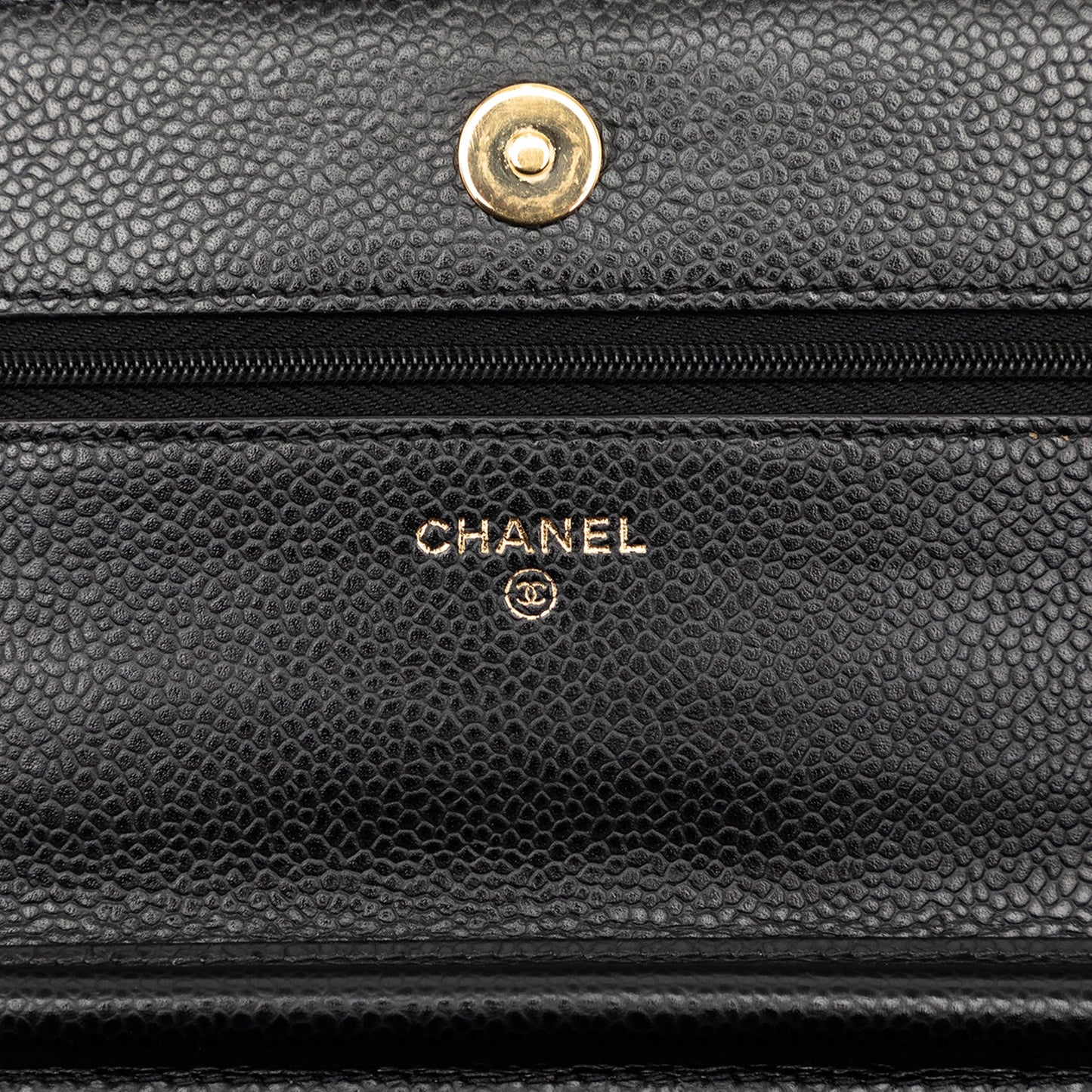 Chanel CC Quilted Caviar Wallet on Chain