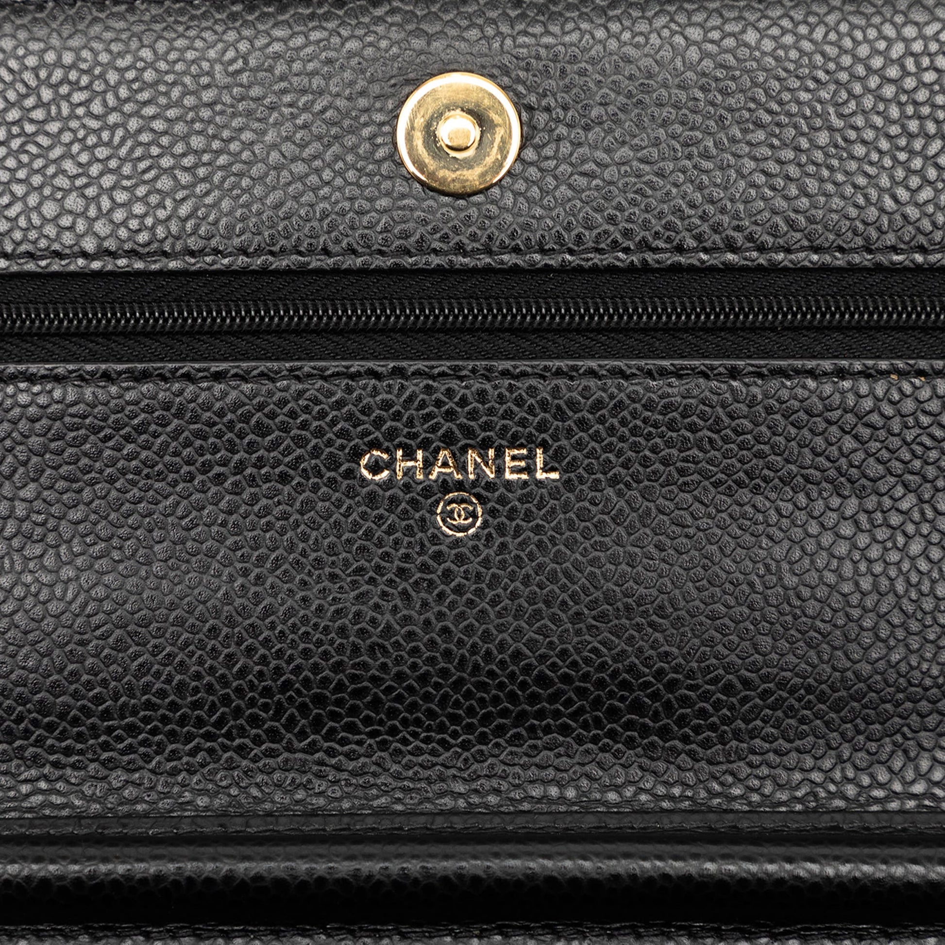 Chanel CC Quilted Caviar Wallet on Chain