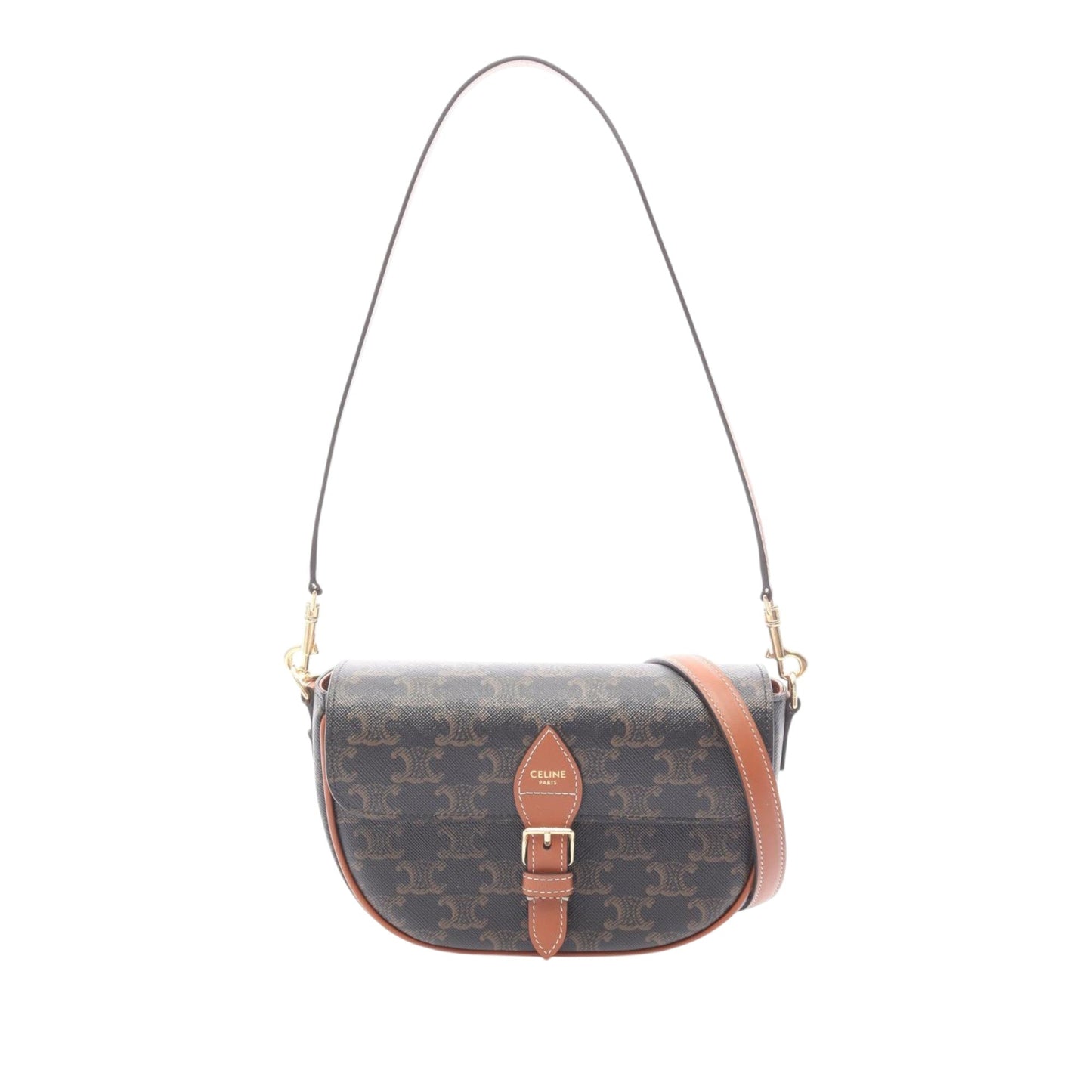 Celine Triomphe Coated Canvas Folco Satchel
