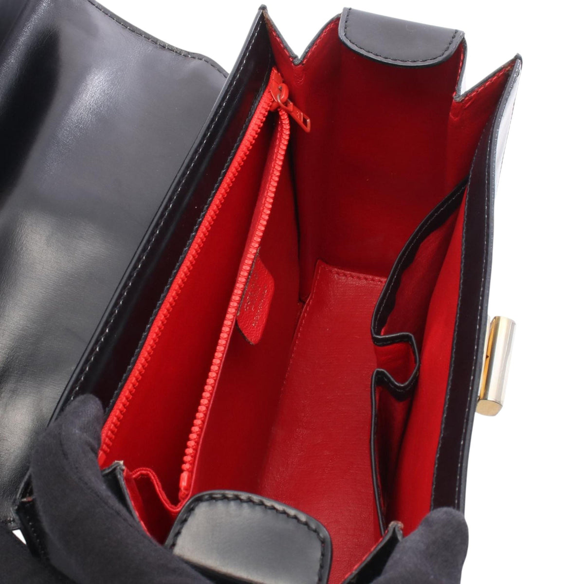 Celine Leather Handbag — Black