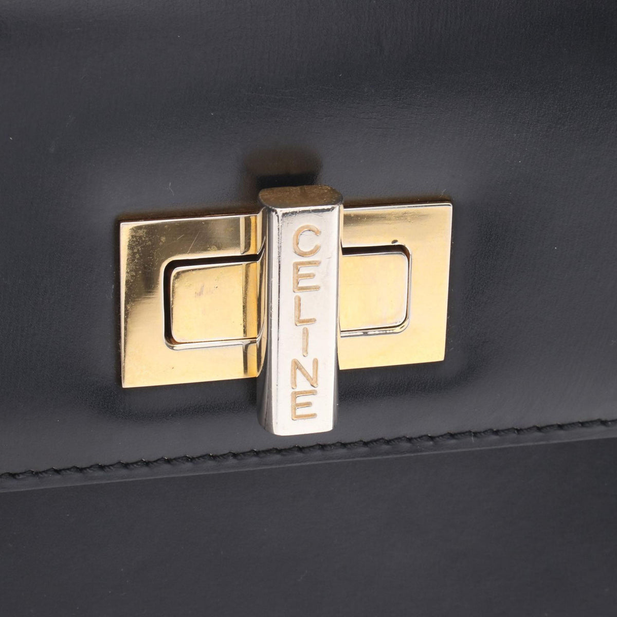 Celine Leather Handbag — Black