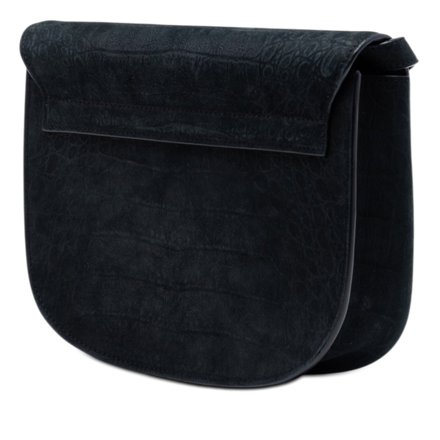 Saint Laurent Medium Croc Embossed Nubuck Monogram Kaia Crossbody