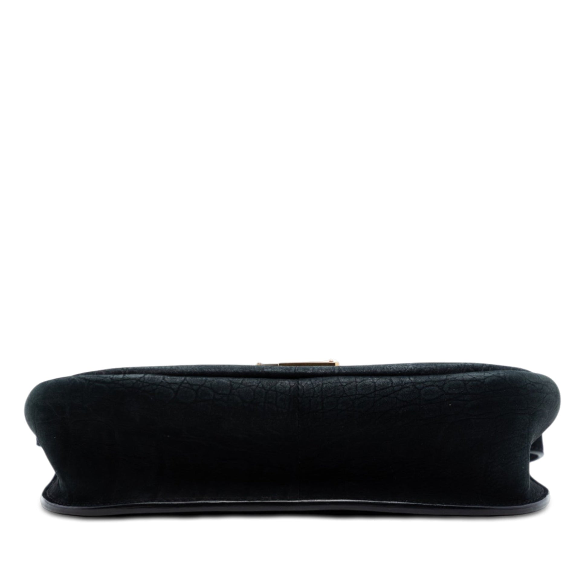 Saint Laurent Medium Croc Embossed Nubuck Monogram Kaia Crossbody