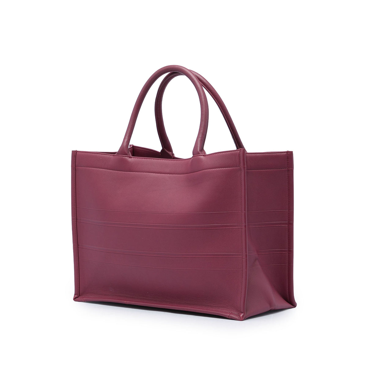 Dior Medium Embossed Leather Book Tote — Red