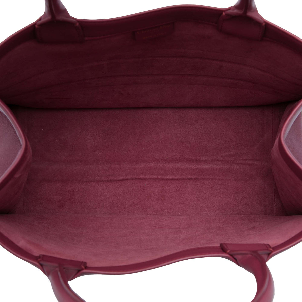 Dior Medium Embossed Leather Book Tote — Red