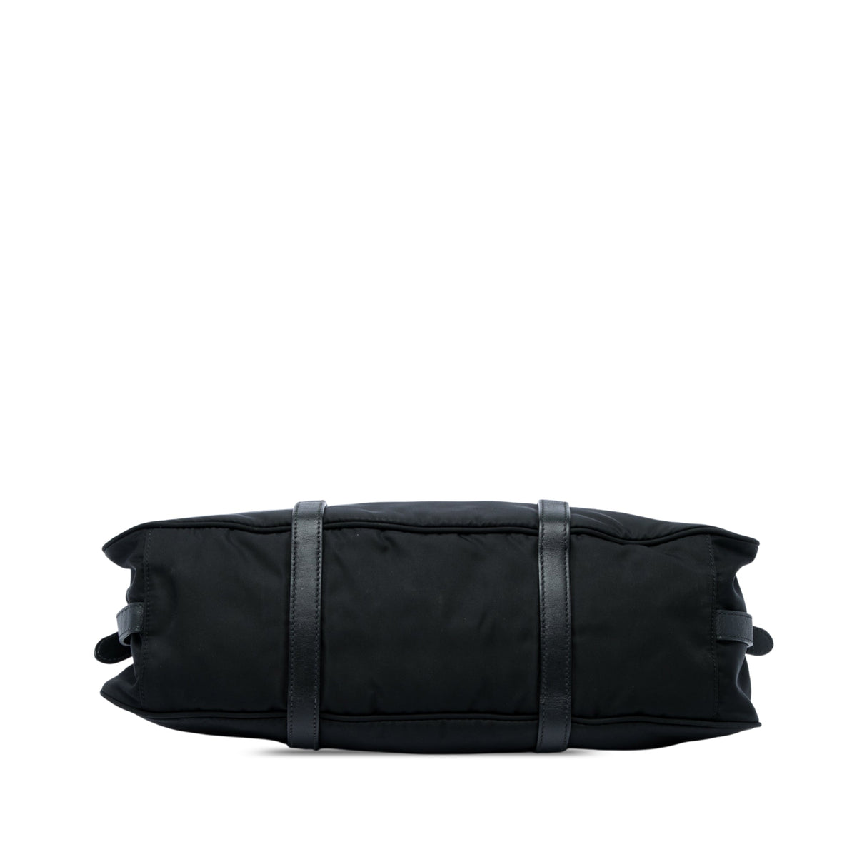 Prada Soft Calf Trimmed Tessuto Satchel — Black
