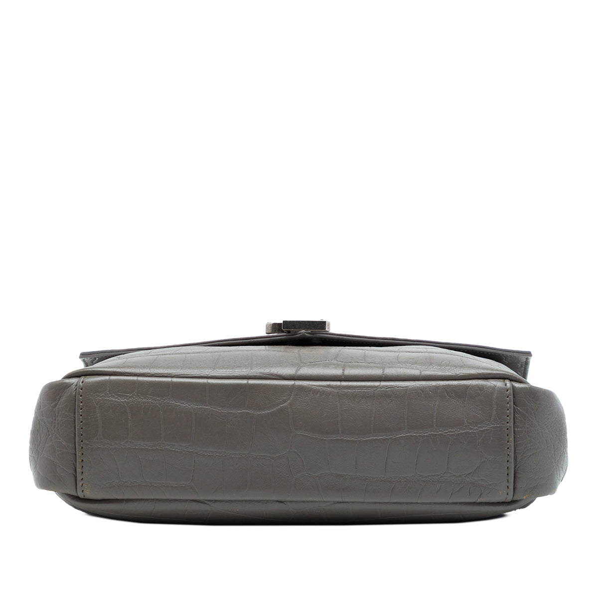 Saint Laurent Medium Croc Embossed Leather Monogram College Satchel