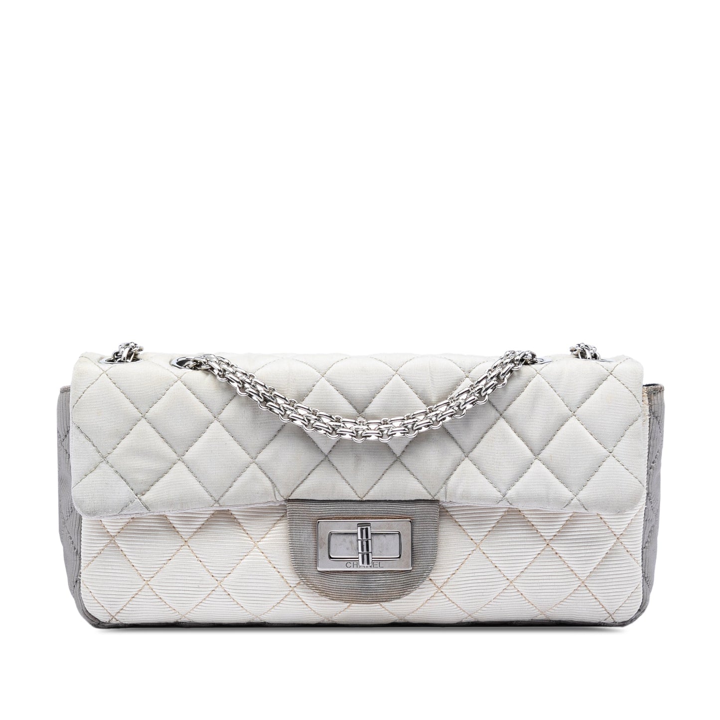 Chanel Small Tricolor Quilted Jersey Reissue 2.55 East West Flap