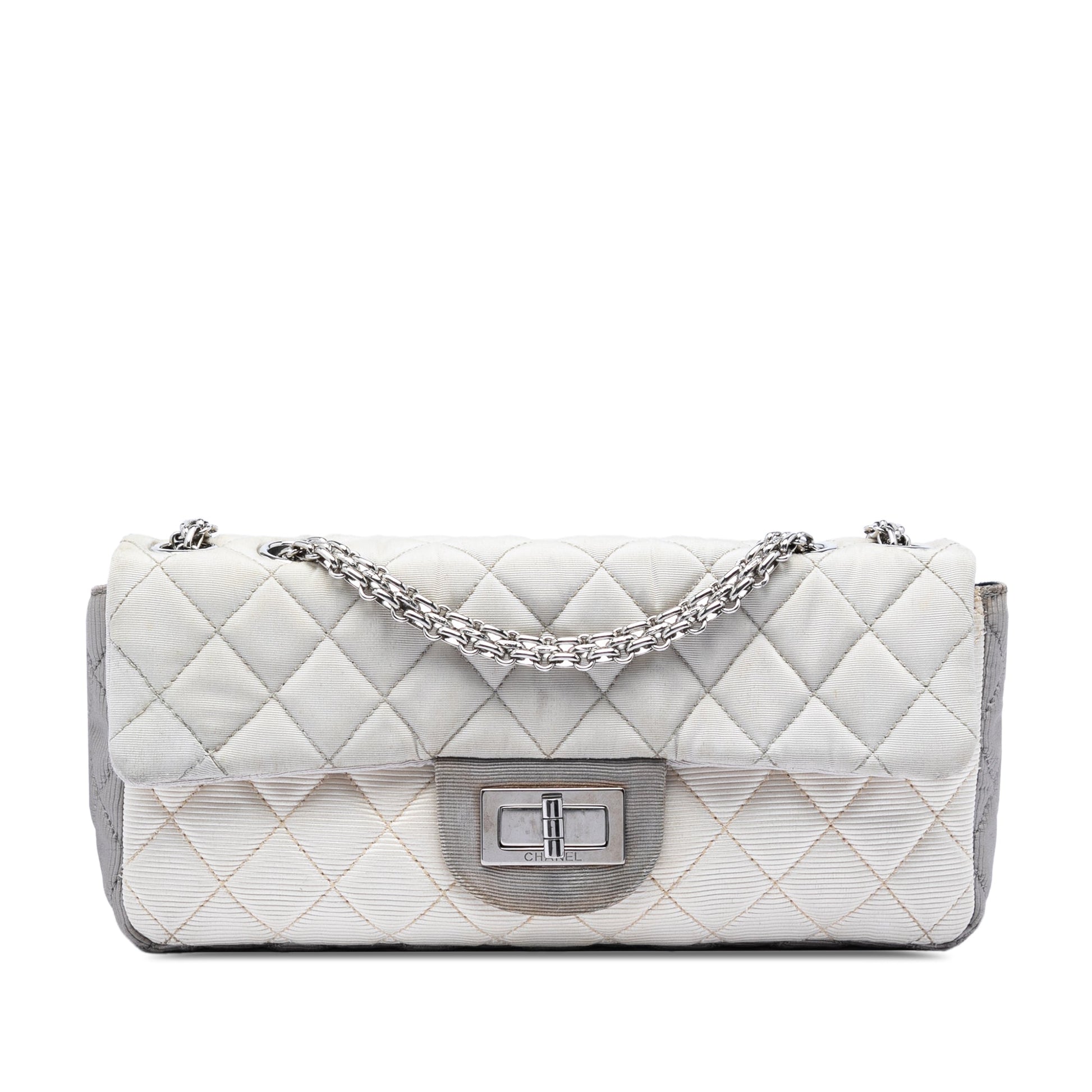 Chanel Small Tricolor Quilted Jersey Reissue 2.55 East West Flap