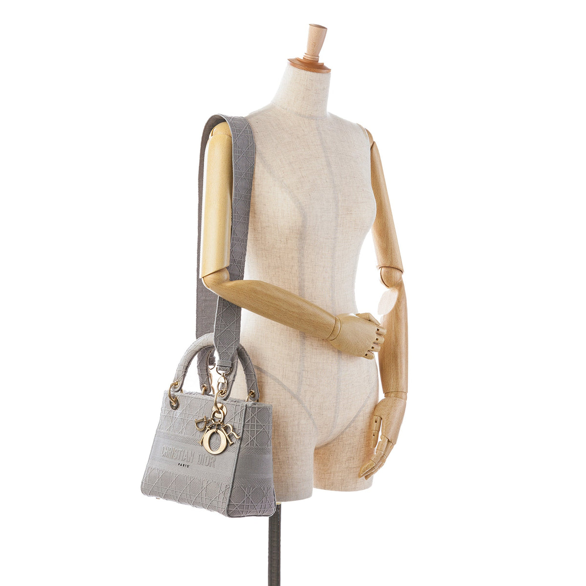 Dior Medium Embroidered Canvas Cannage Lady D Lite