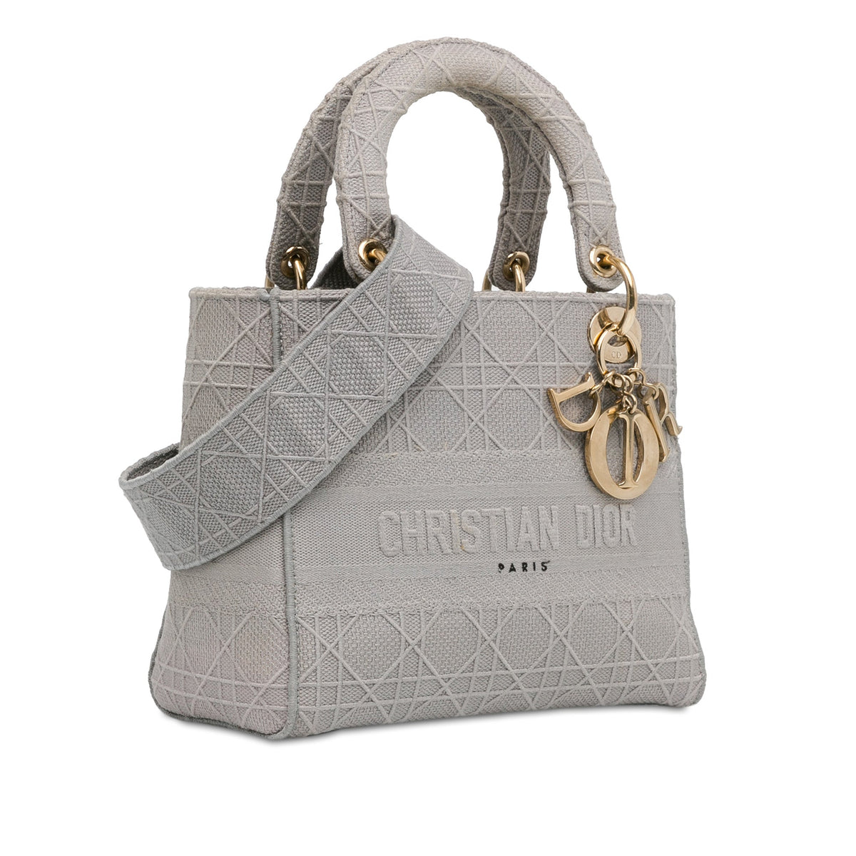 Dior Medium Embroidered Canvas Cannage Lady D Lite
