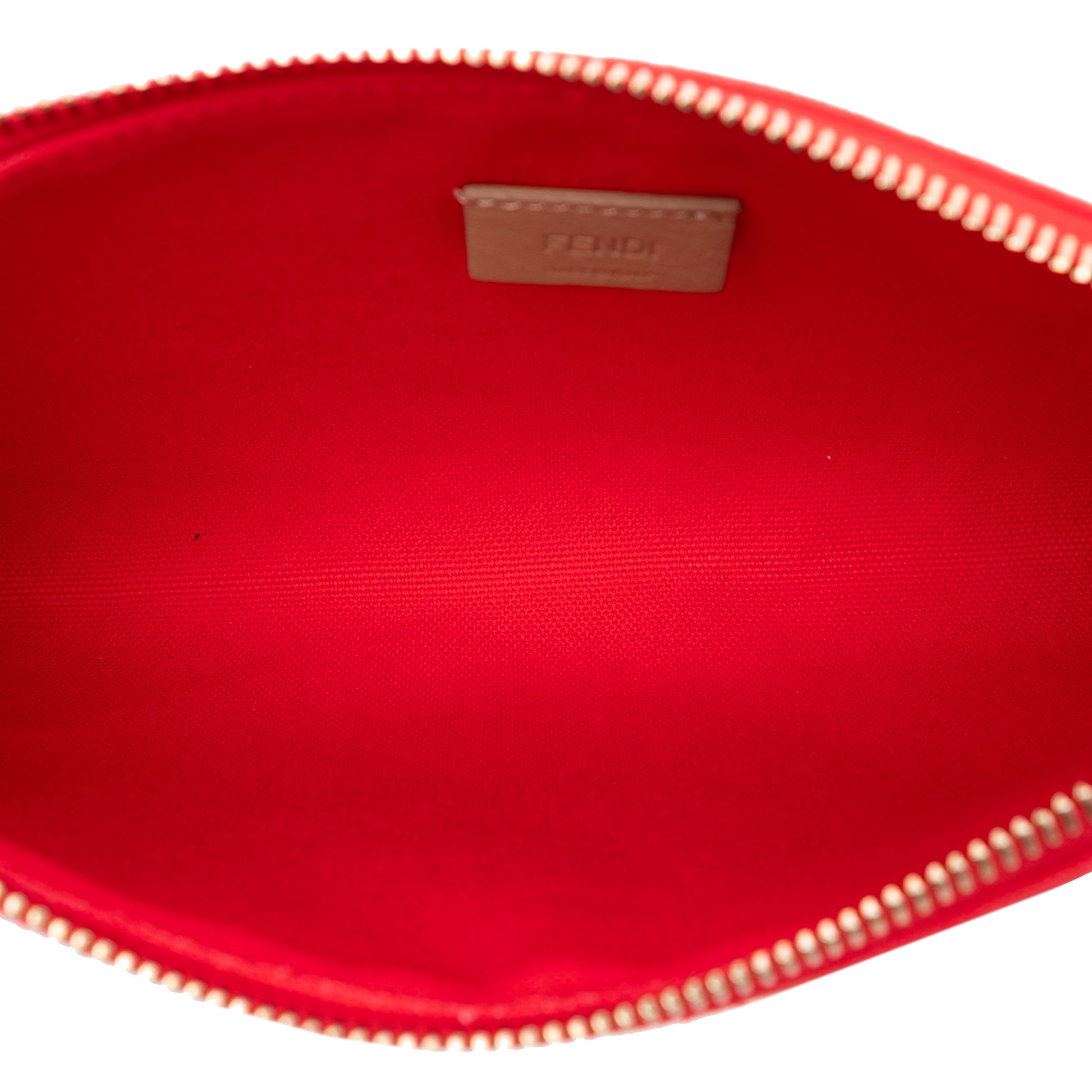 Fendi Zucca Embroidered Canvas Zip Pouch