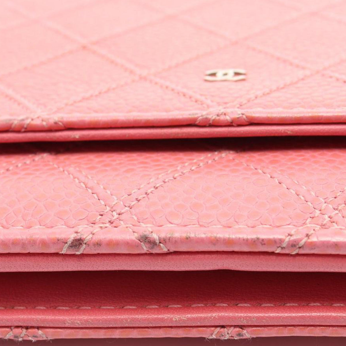 Chanel CC Quilted Caviar Wallet on Chain