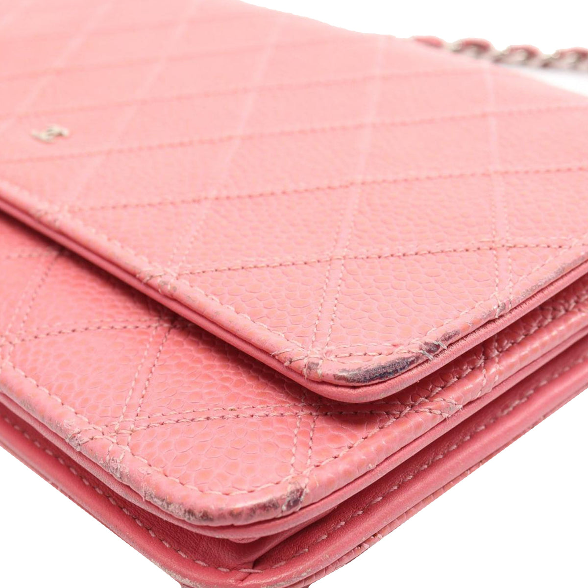 Chanel CC Quilted Caviar Wallet on Chain