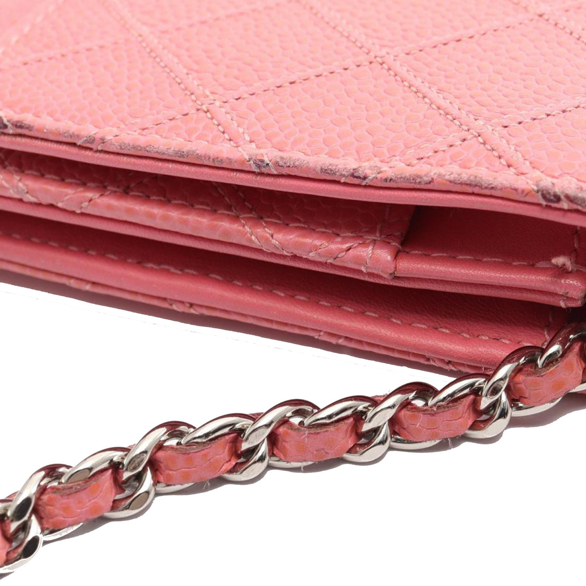Chanel CC Quilted Caviar Wallet on Chain
