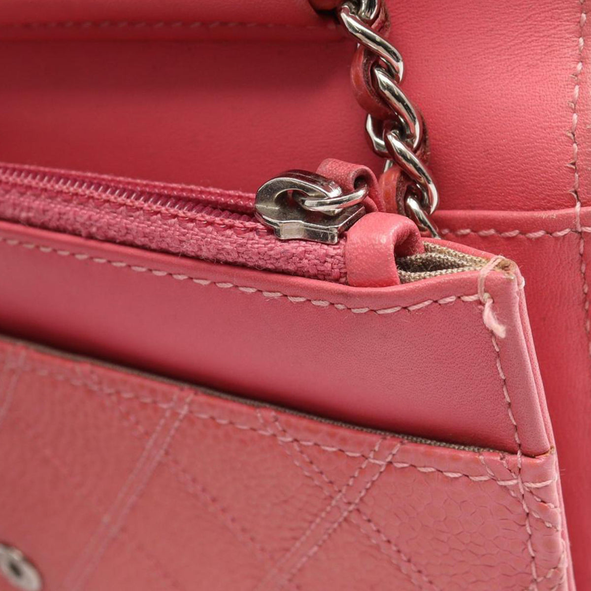 Chanel CC Quilted Caviar Wallet on Chain