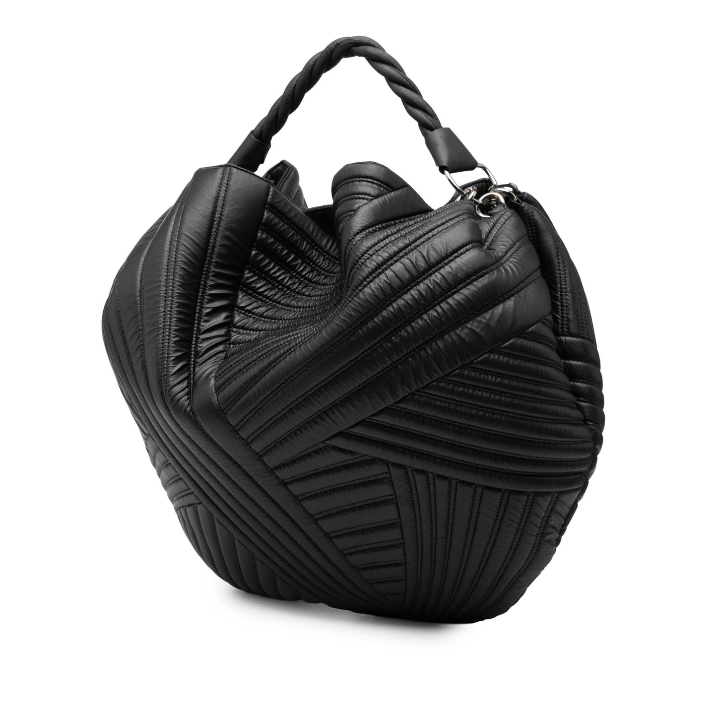 Valentino Leather Braided Stitch Hobo
