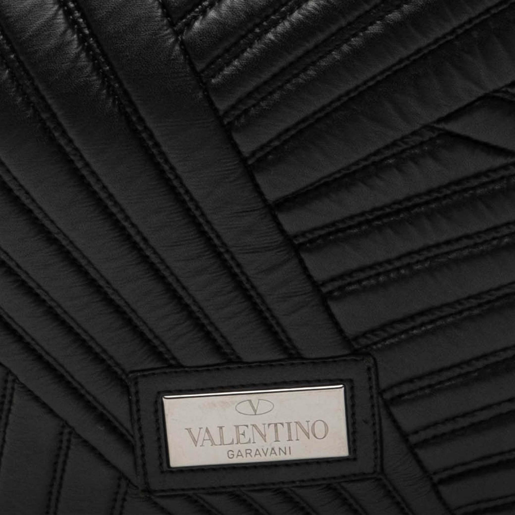Valentino Leather Braided Stitch Hobo