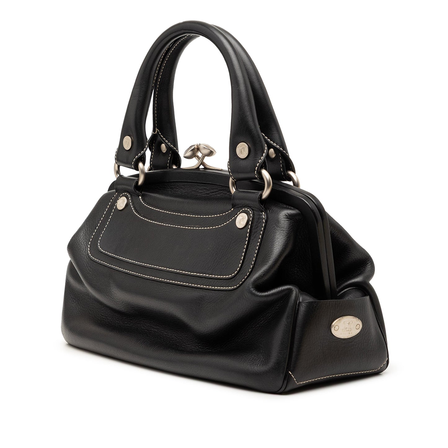 Celine Leather Boogie Clasp Handbag