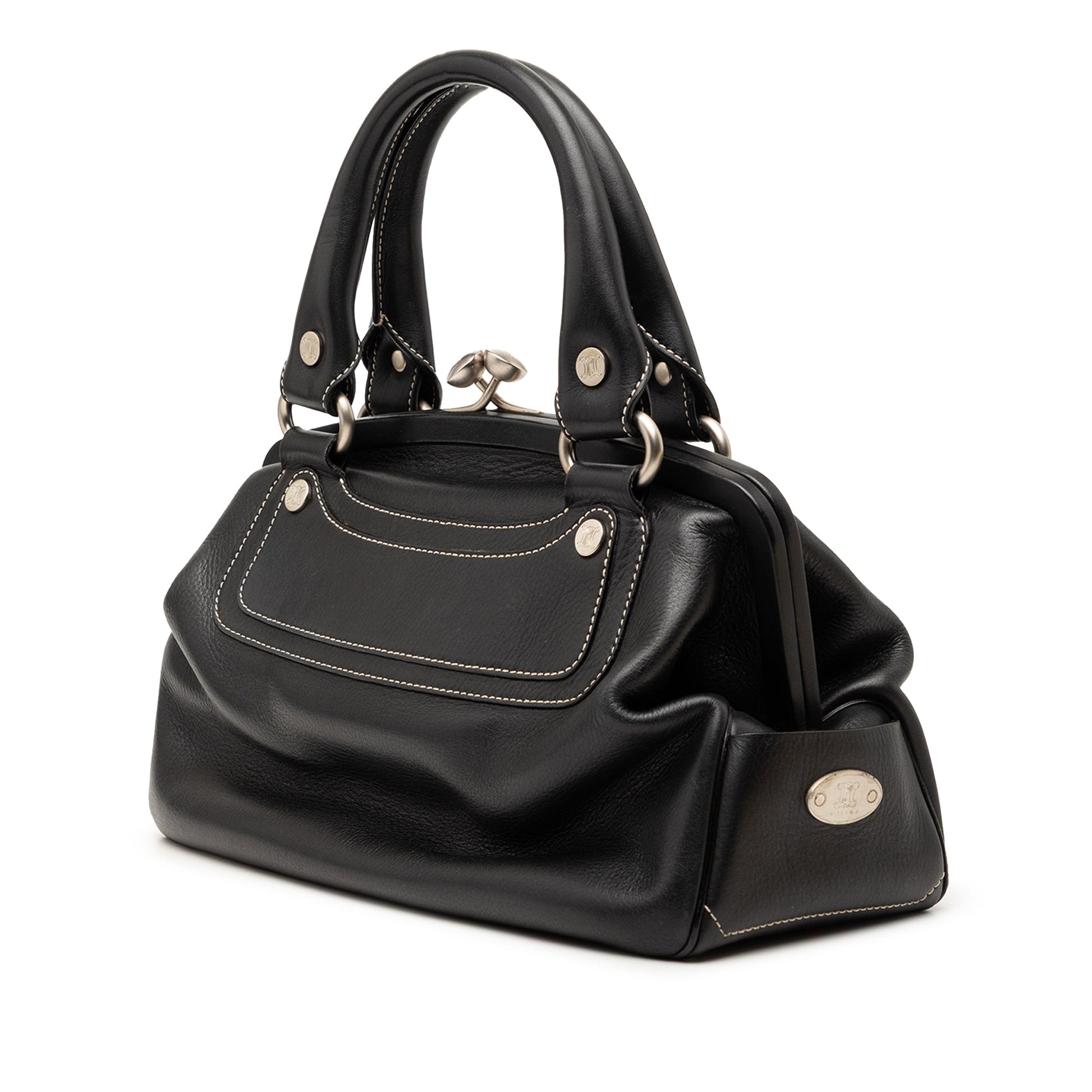 Celine Leather Boogie Clasp Handbag
