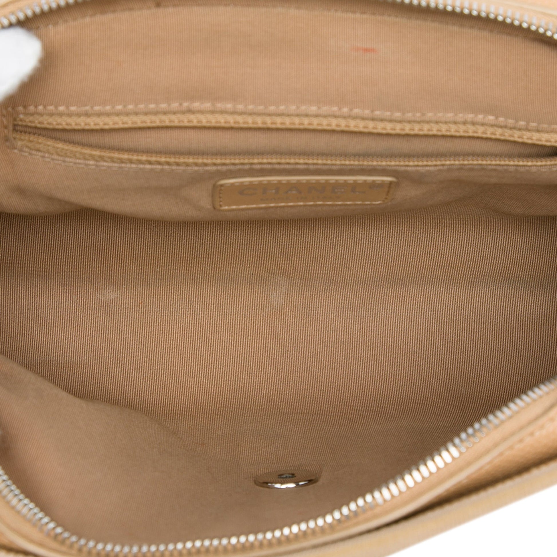 Chanel CC Bicolor Quilted Caviar and Grosgrain Top Handle Flap