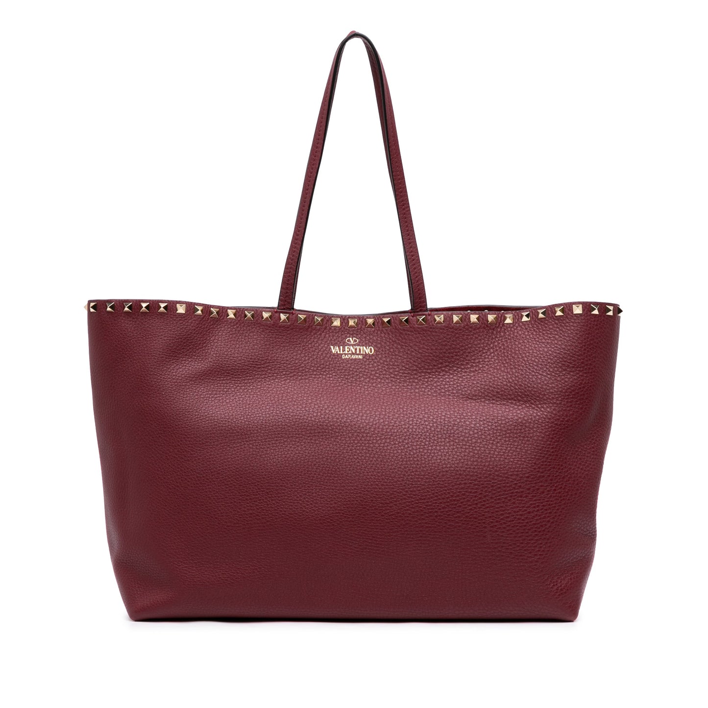 Valentino Large Grained Calfskin Rockstud Shopper Tote