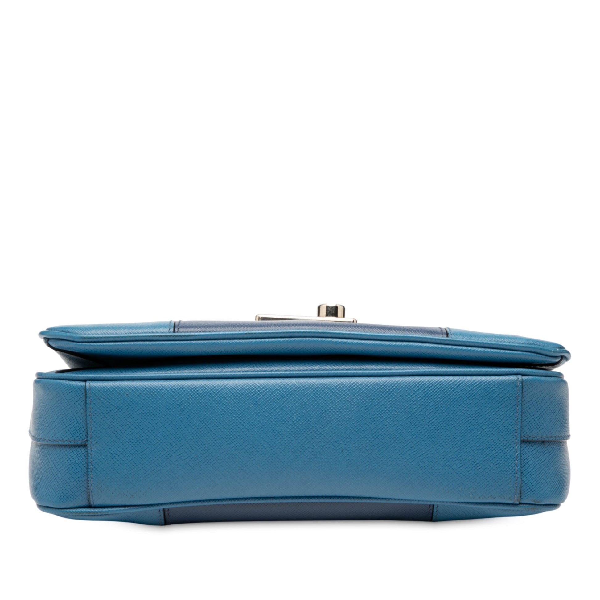 Prada Bicolor Saffiano Sound Lock Top Handle Bag