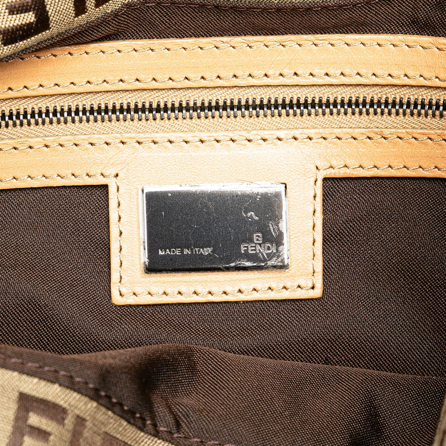 Fendi Zucchino Canvas Handbag