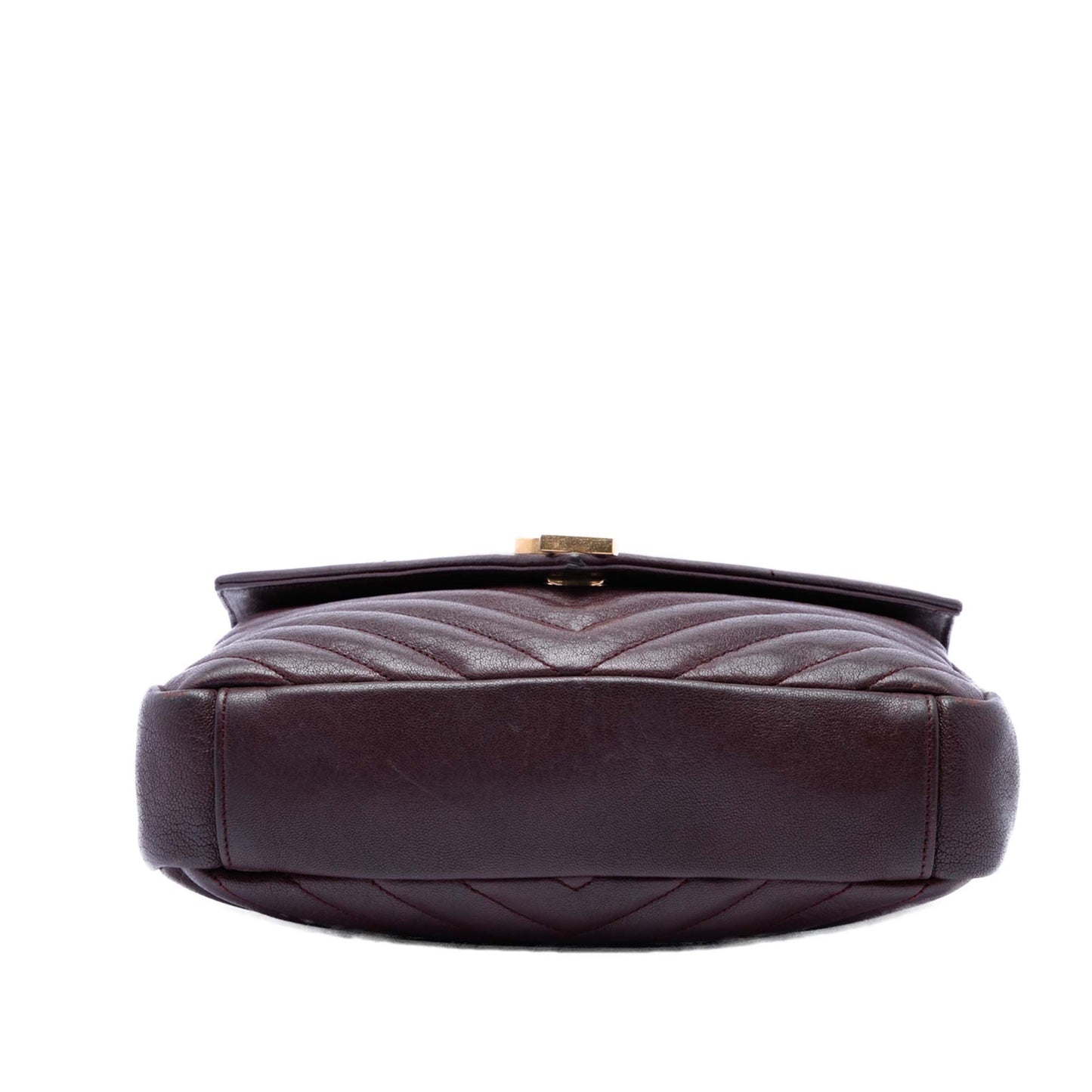 Saint Laurent Medium Chevron Sheepskin Monogram College Satchel