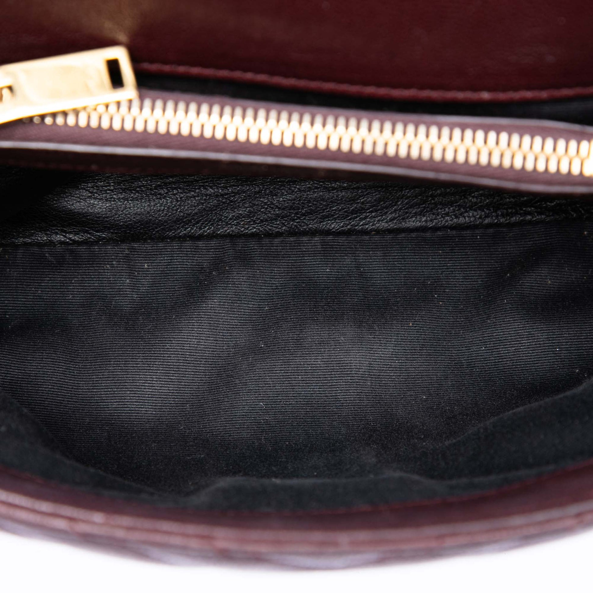 Saint Laurent Medium Chevron Sheepskin Monogram College Satchel