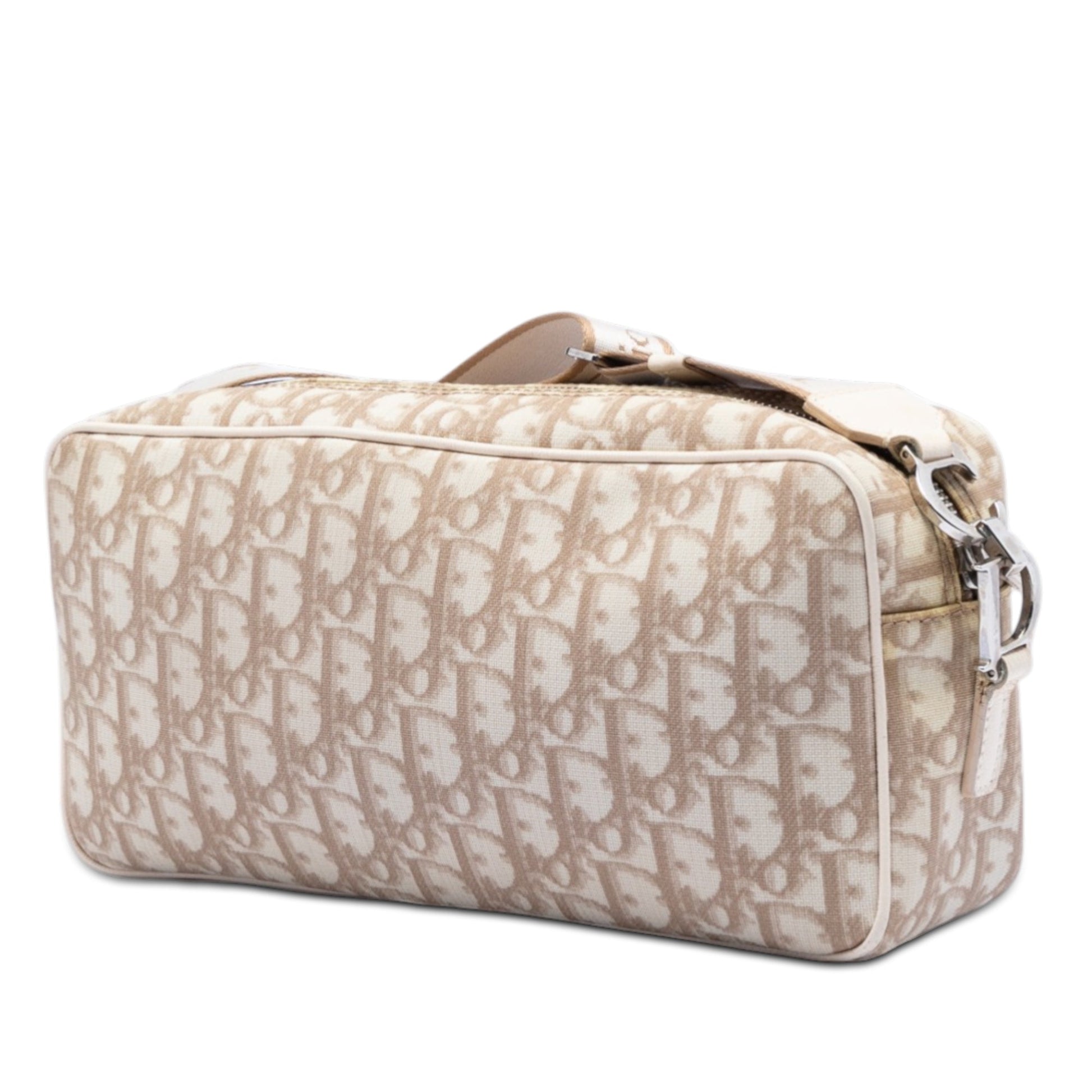 Oblique Coated Canvas Floral Embroidered Crossbody