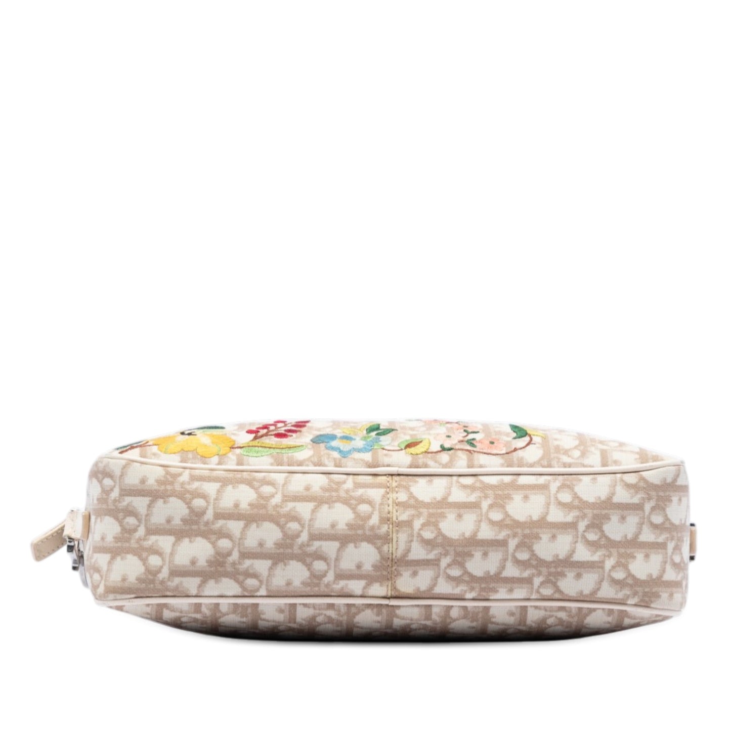 Oblique Coated Canvas Floral Embroidered Crossbody