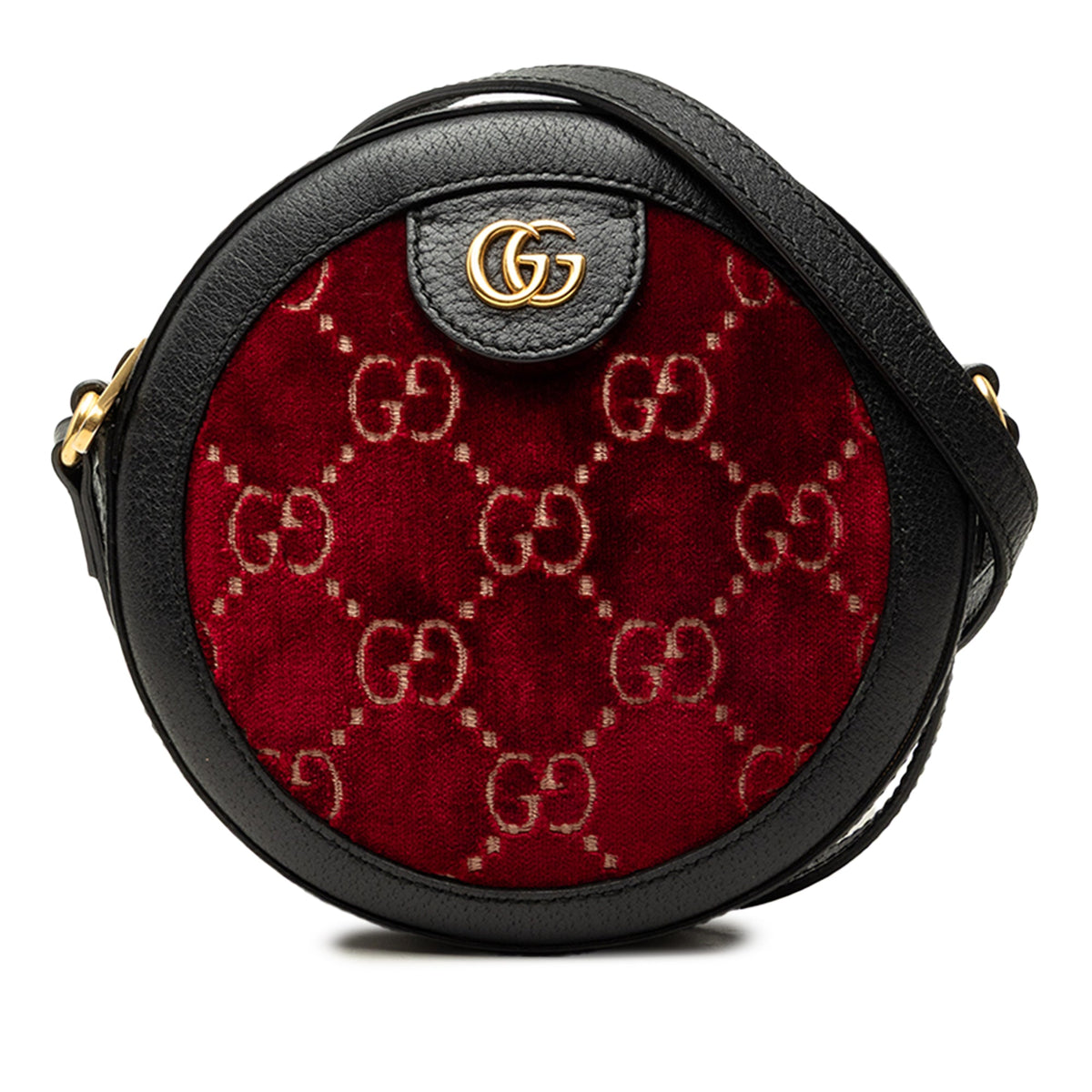 Gucci GG Marmont Velvet Round Crossbody — Red