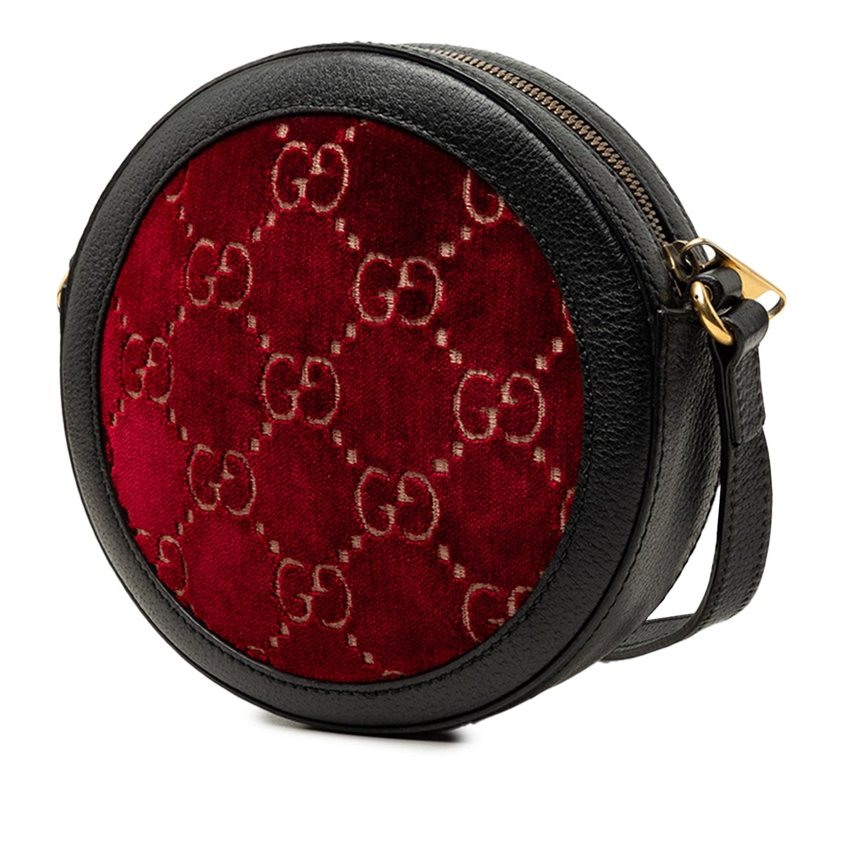 Gucci GG Marmont Velvet Round Crossbody — Red
