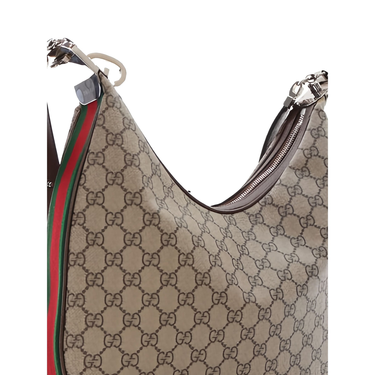 Gucci Medium GG Supreme Web Attache Crossbody — Beige
