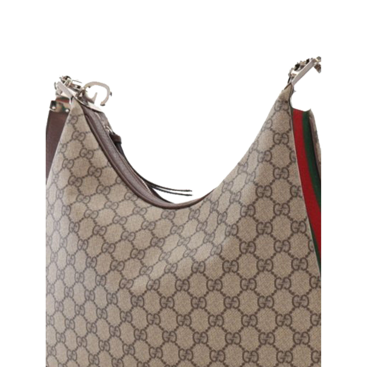 Gucci Medium GG Supreme Web Attache Crossbody — Beige