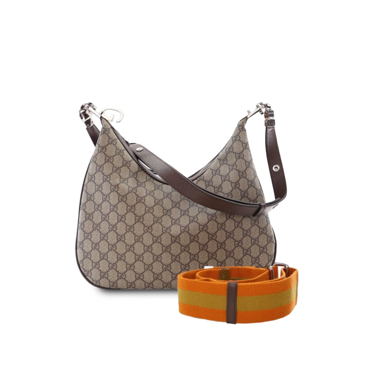 Gucci Medium GG Supreme Web Attache Crossbody — Beige