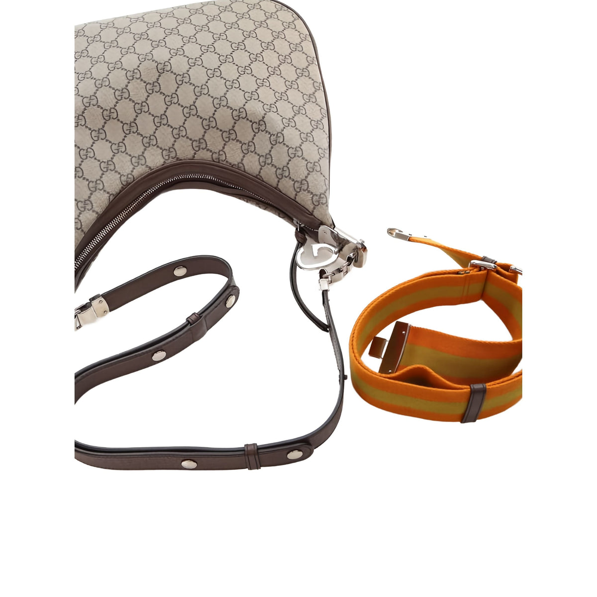 Gucci Medium GG Supreme Web Attache Crossbody — Beige