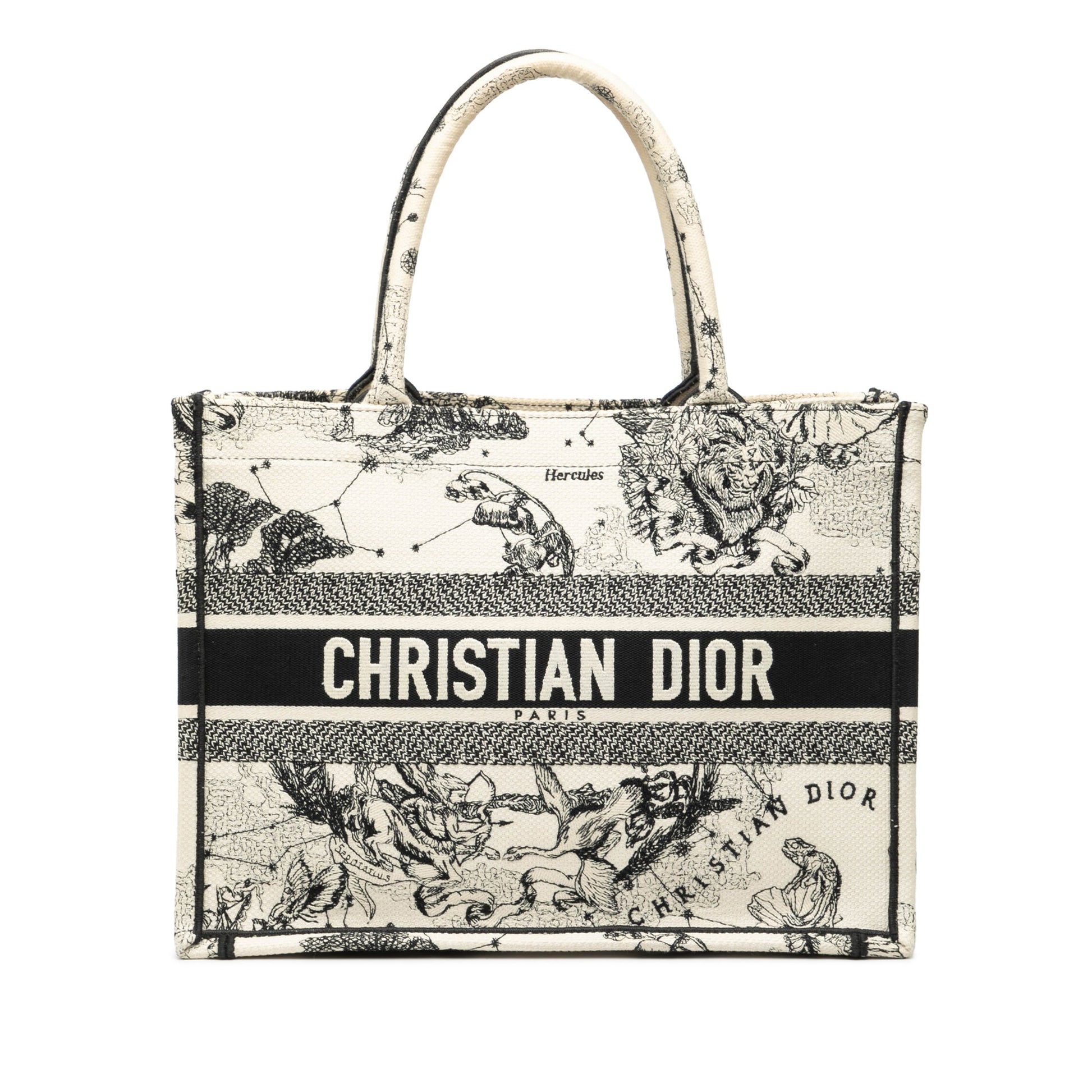 Dior Medium Canvas Embroidered Zodiac Toile De Jouy Book Tote