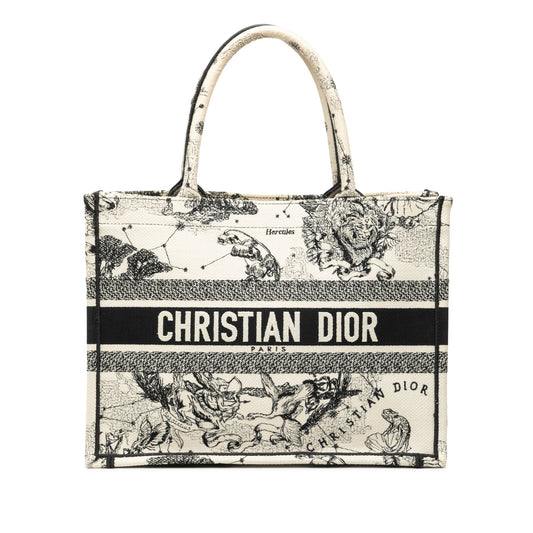 Dior Medium Canvas Embroidered Zodiac Toile De Jouy Book Tote