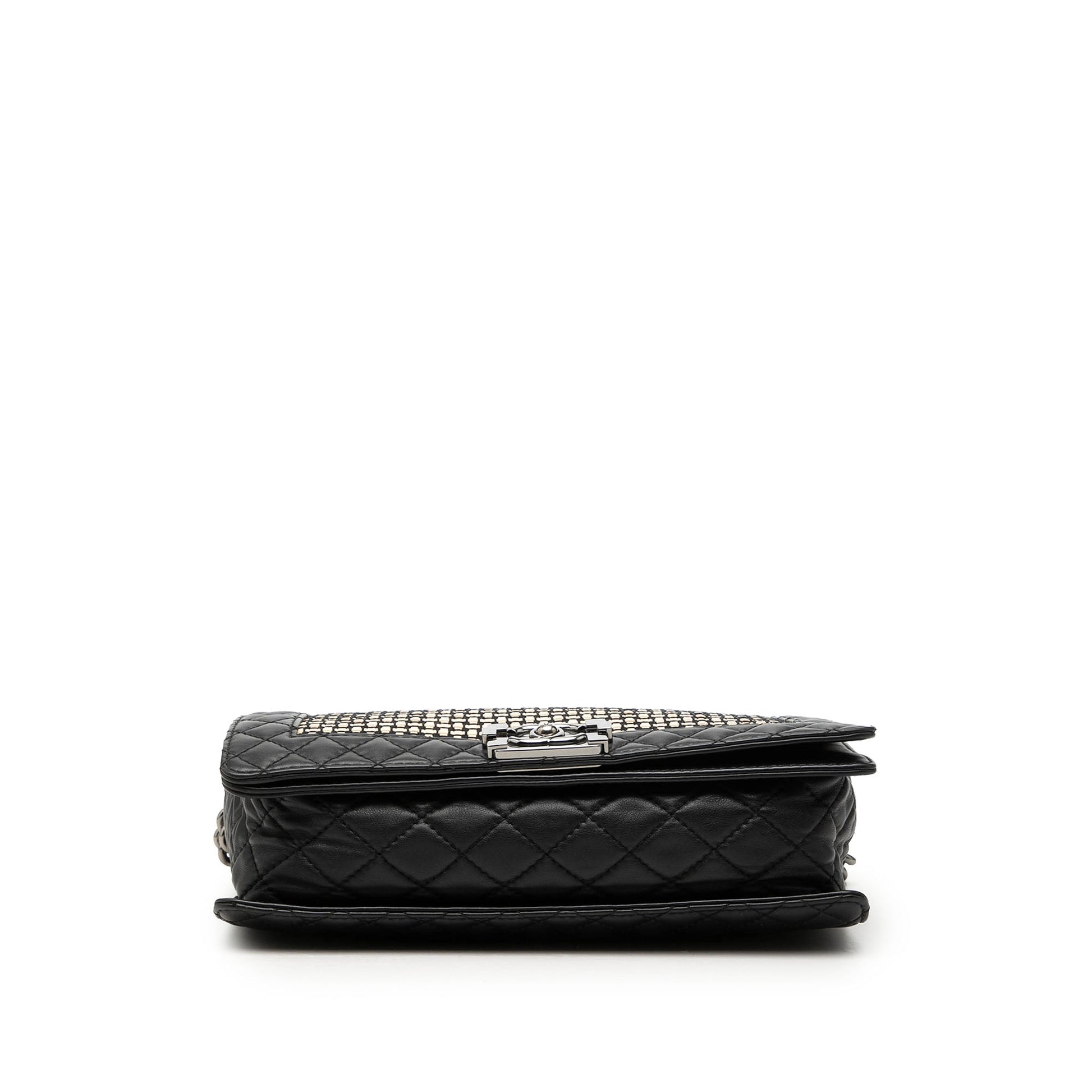 Chanel Medium Woven Calfskin Boy Reverso Flap