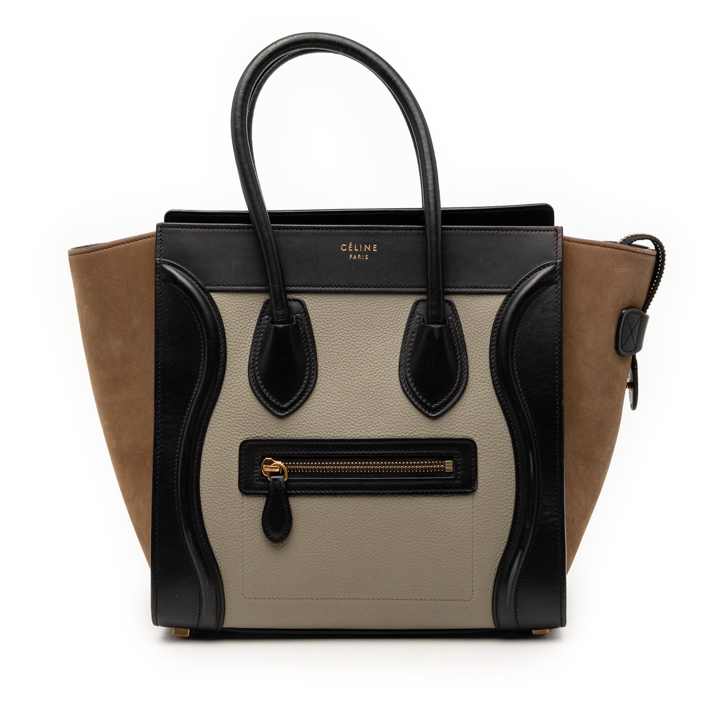 Micro Tricolor Nubuck and Calfskin Luggage Tote