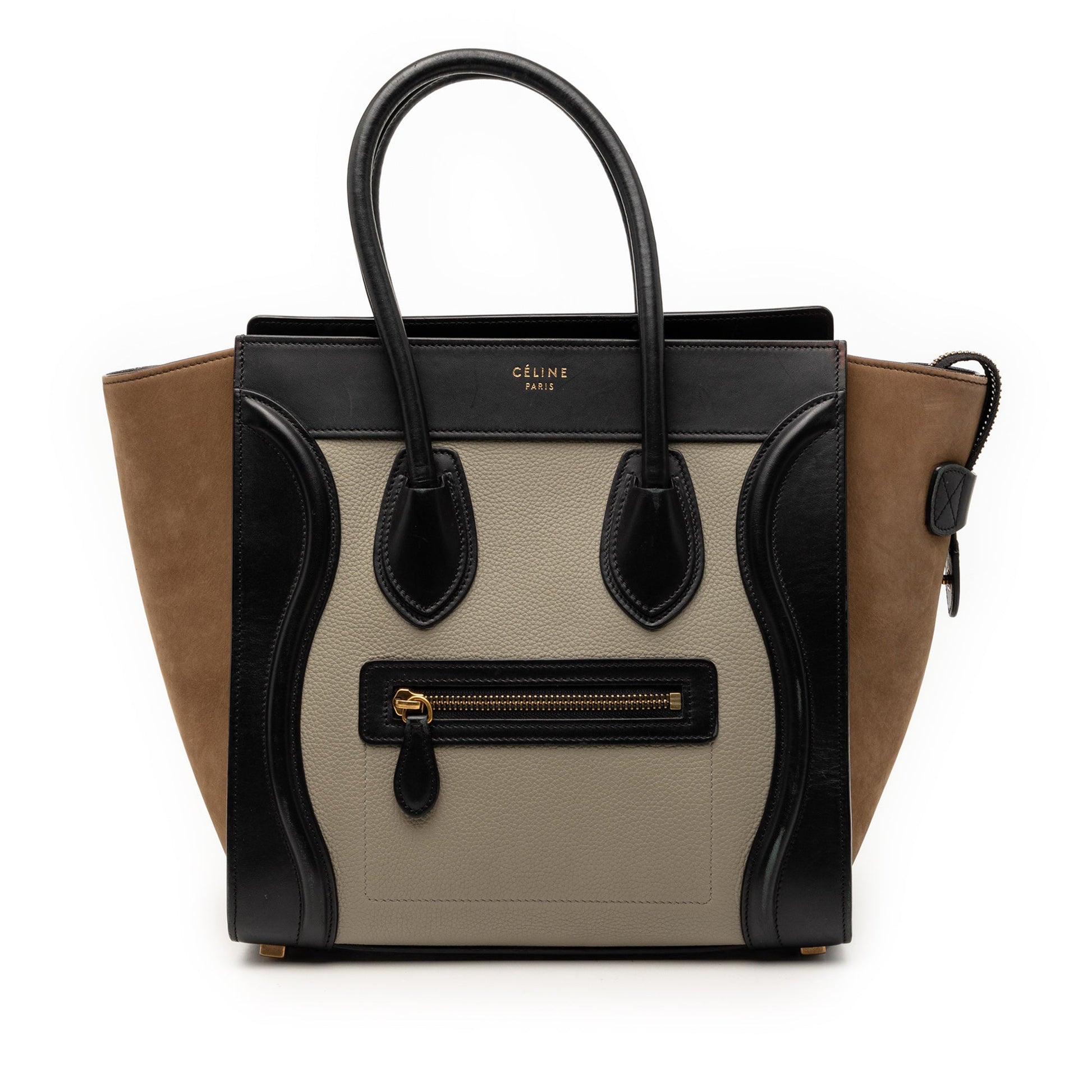 Micro Tricolor Nubuck and Calfskin Luggage Tote