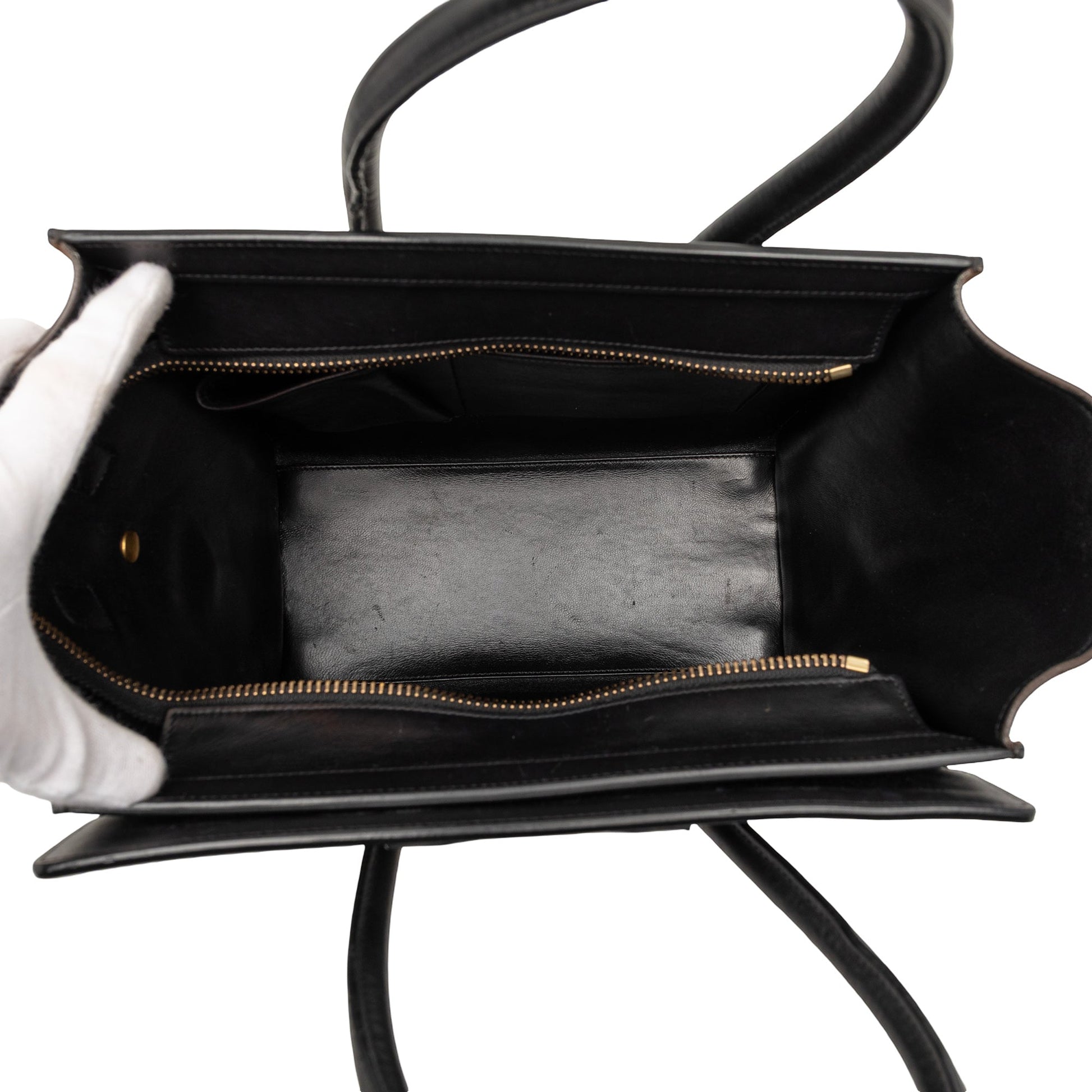 Micro Tricolor Nubuck and Calfskin Luggage Tote