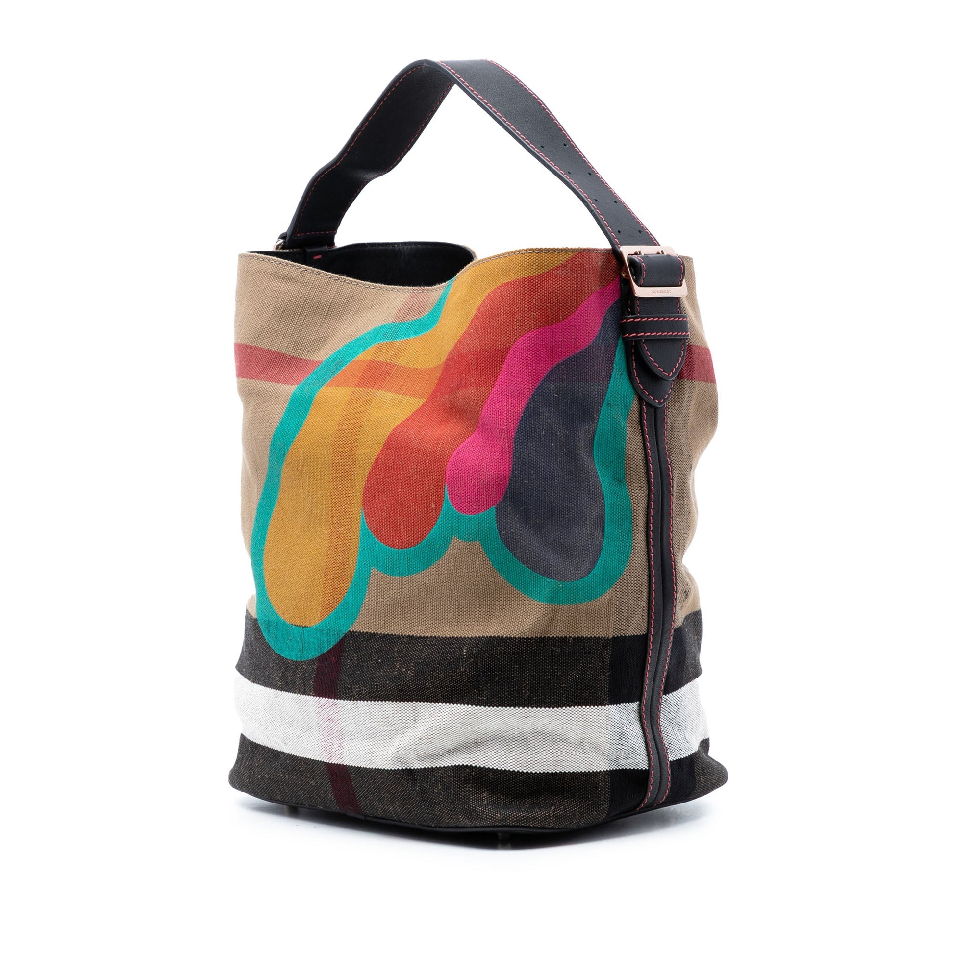 Medium Mega Check Canvas Pop Elements Ashby Bucket
