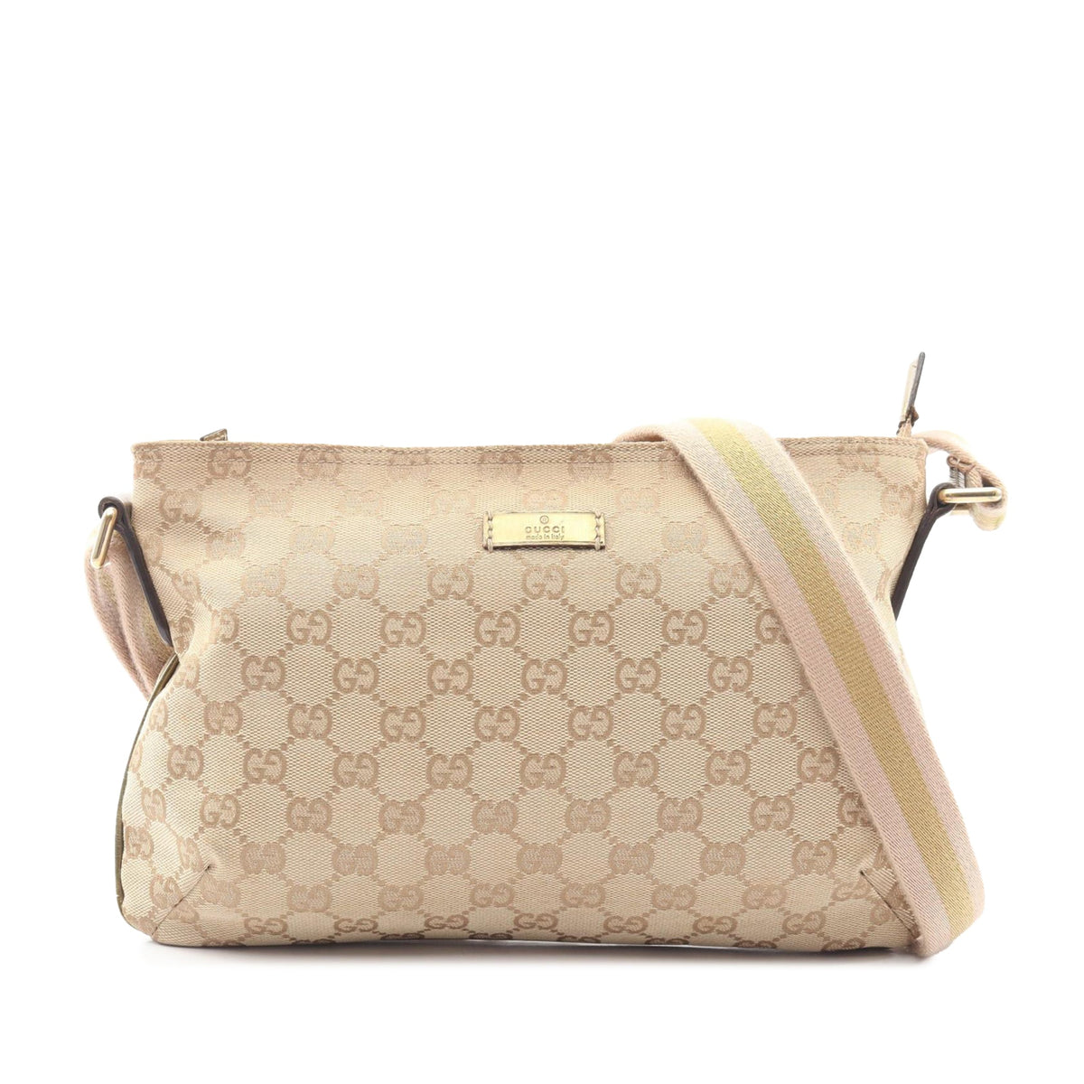 Gucci GG Canvas Web Crossbody — Beige