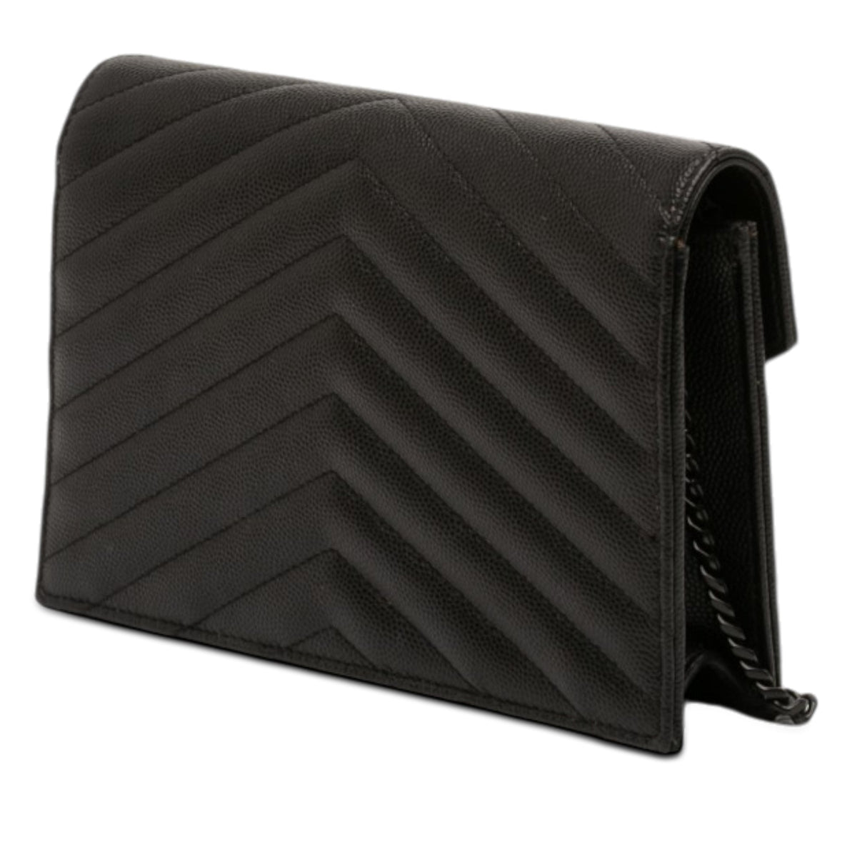 Saint Laurent Grain De Poudre Cassandre Monochrome Envelope Chain Wallet